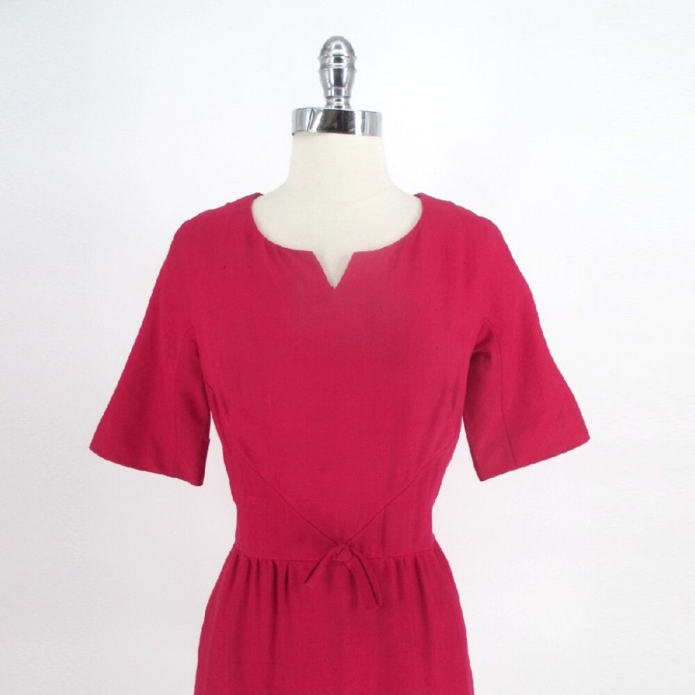 Vintage 60's Pink Silk Midi Dress I Magnin M - Picture 3 of 10